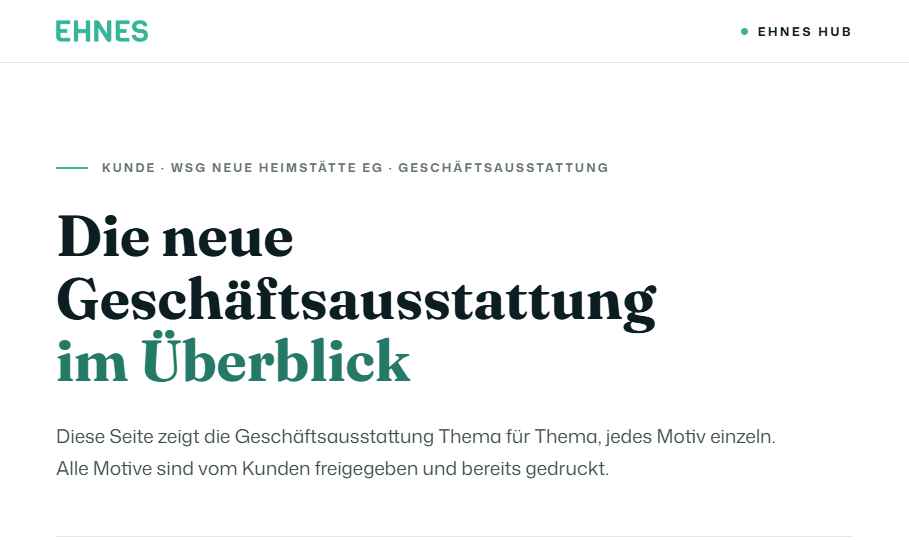 Übersicht der Geschäftsausstattung